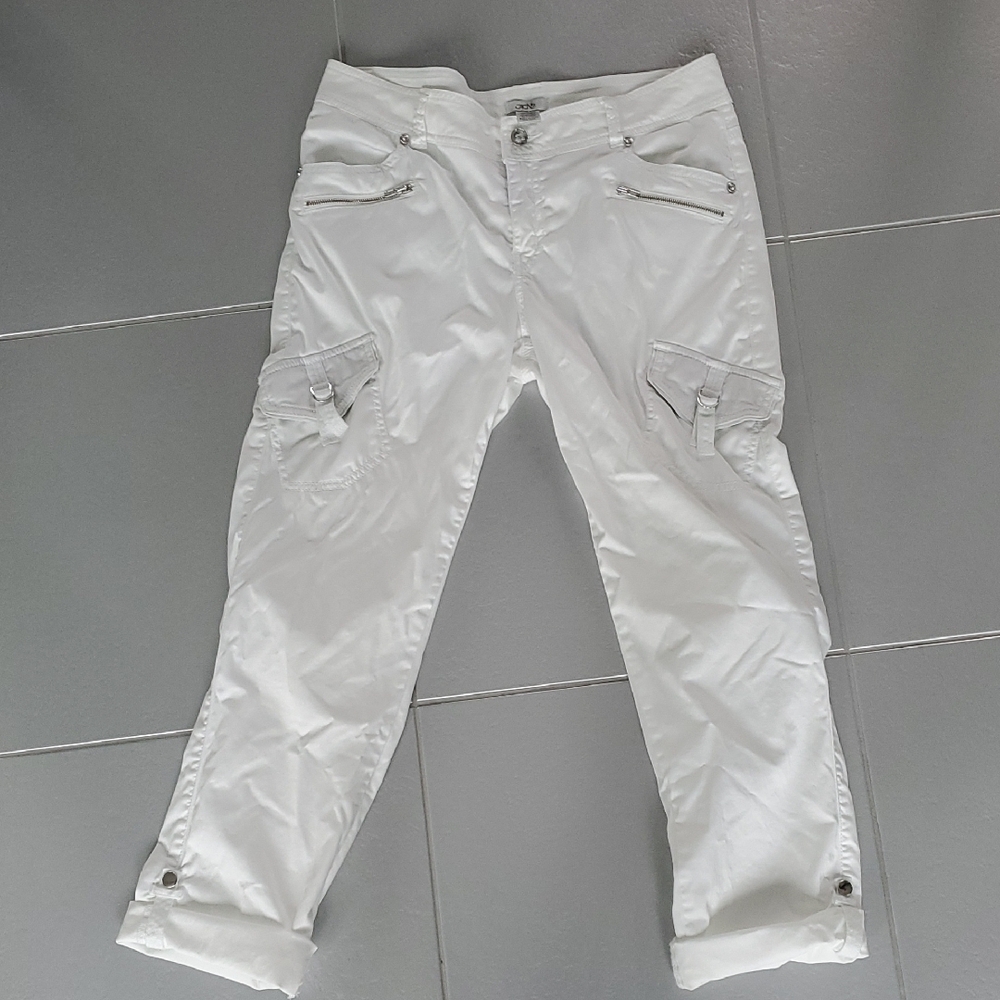 Cache White Pants With Silver Button - image 1